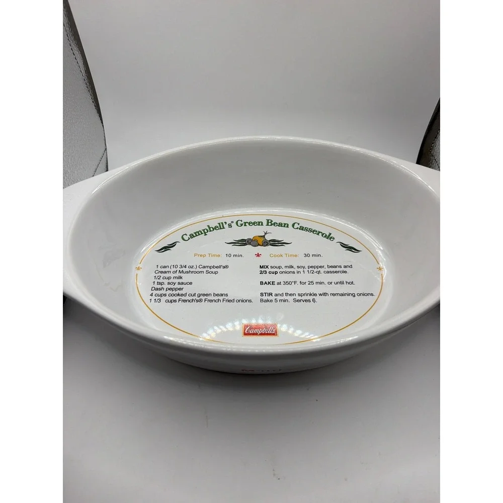 Campbell's Soup Green Bean Casserole 2008 baking dish / recipe